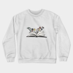 Book with flowers Crewneck Sweatshirt